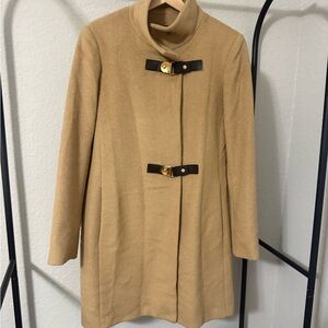 Lauren Ralph Lauren Camel Wool Blend Toggle/Buckle Coat Small
